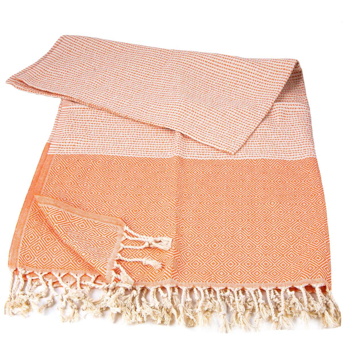 Striped Diamond Peshtemal Orange