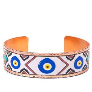 Copper Bracelet with Evil Eye Pattern