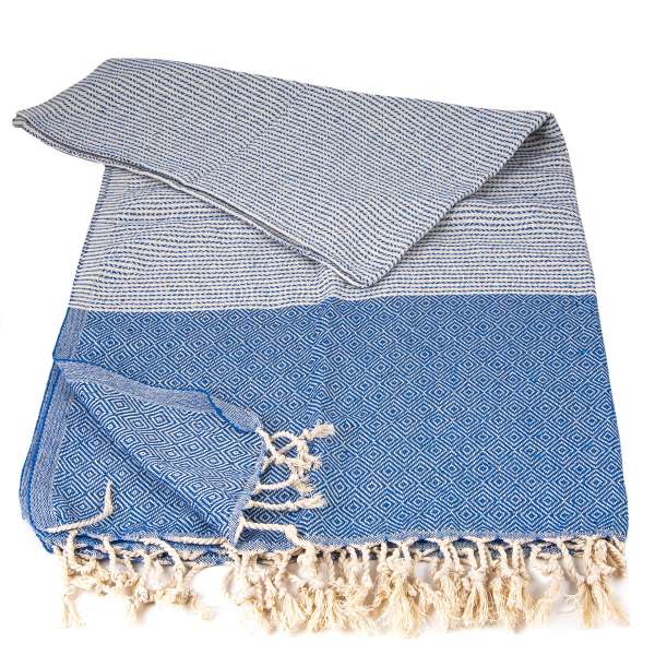 Striped Diamond Peshtemal Navy blue