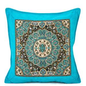 SILK CUSHION TURQUOISE