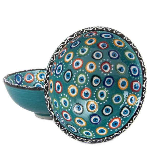 10 cm Evil Eye Patterned Bowl Water Green