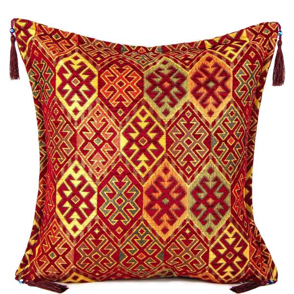 45x45 Geometric Pattern Red Cushion