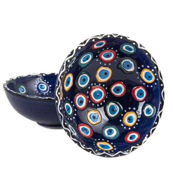 10 cm Evil Eye Patterned Bowl Navy Blue