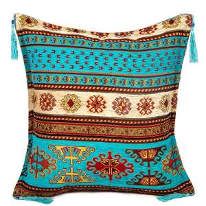 45x45 Cushion Turquoise-Cream