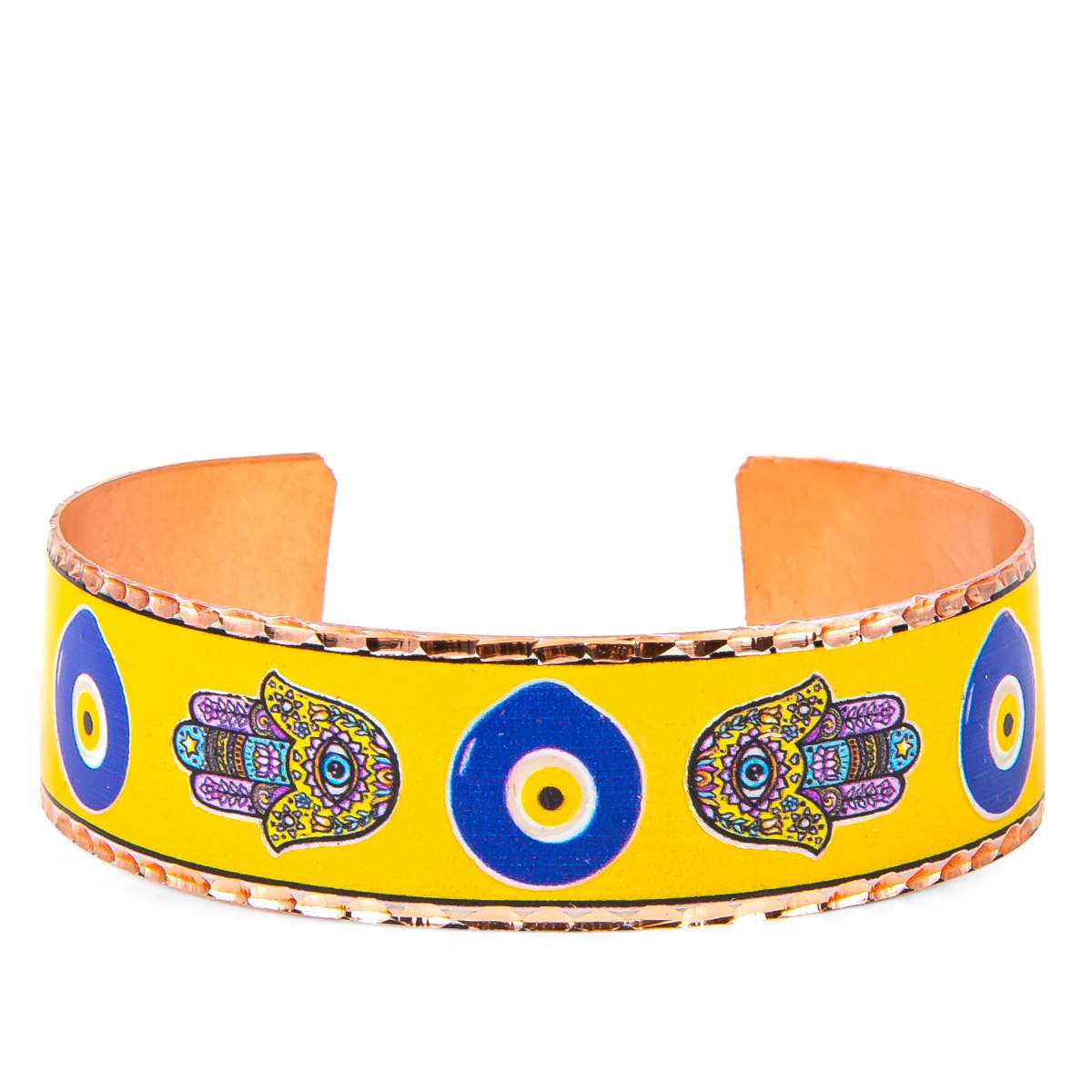 Copper Bracelet with Fatima Hand Pattern