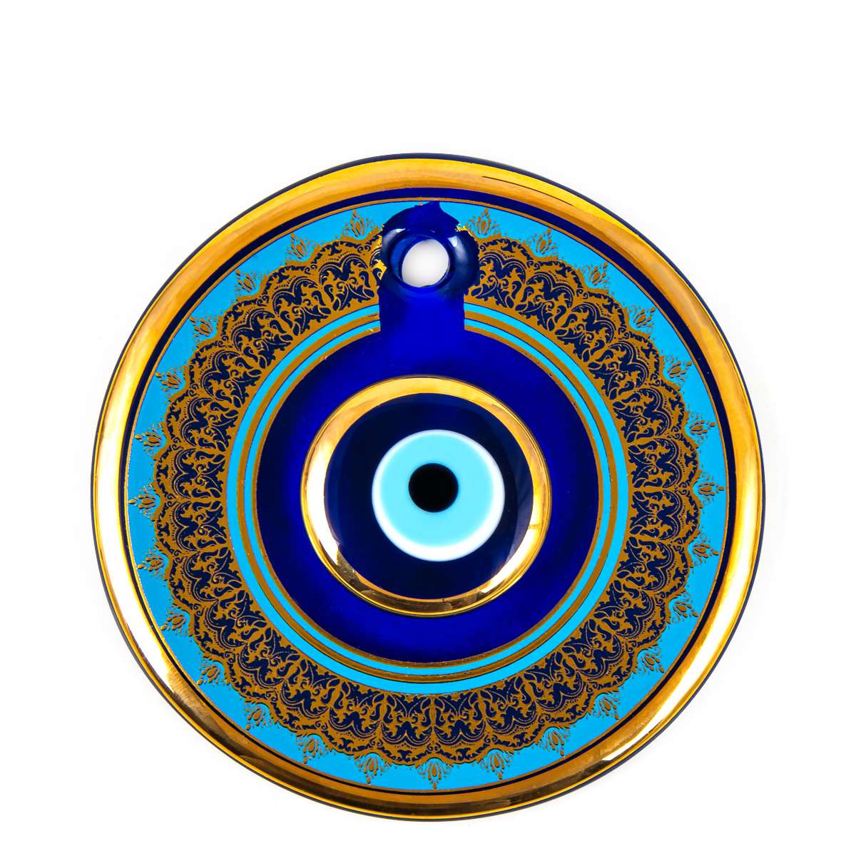 No. 6 Double Stone Gilded Evil Eye Bead