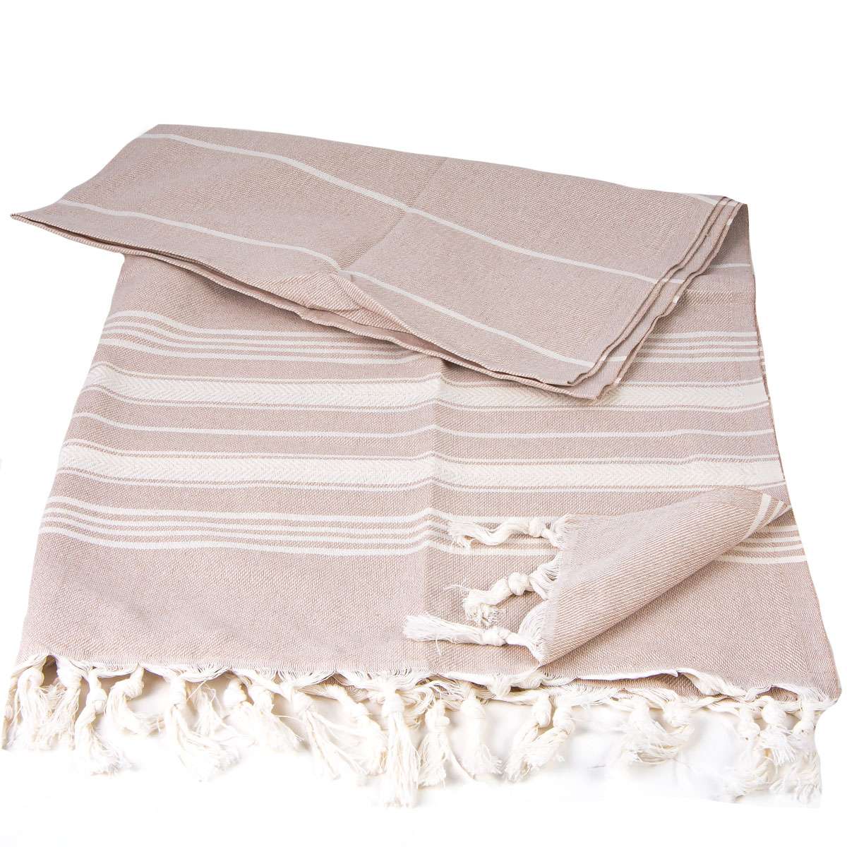 Double Bordered Peshtemal Cream