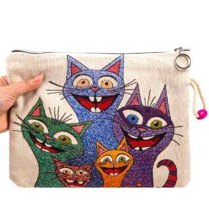 Tapestry Bag with Cat Pattern
