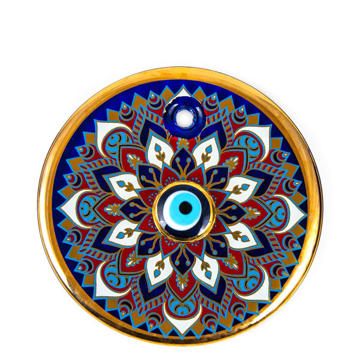 No. 6 Double Stone Gilded Evil Eye Bead