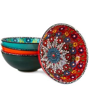 15 Cm Turkish Ottoman Embossed Pattern Ceramic Bowl