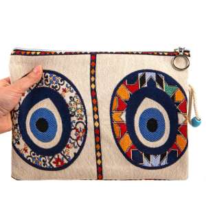 Tapestry Klac Bag with Evil Eye Pattern