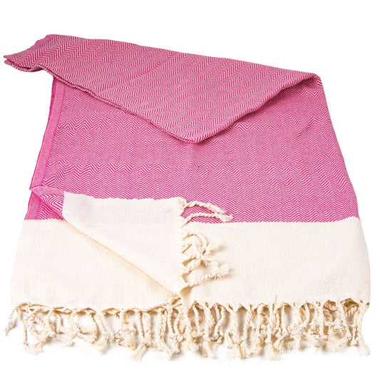 Herringbone Peshtemal Pink