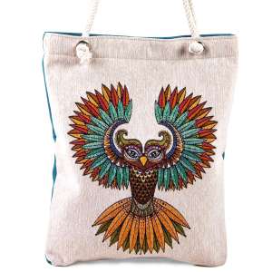 Tapestry Authentic Owl Patterned Saddle Bag