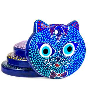 Hand Painted Cat Figure Large