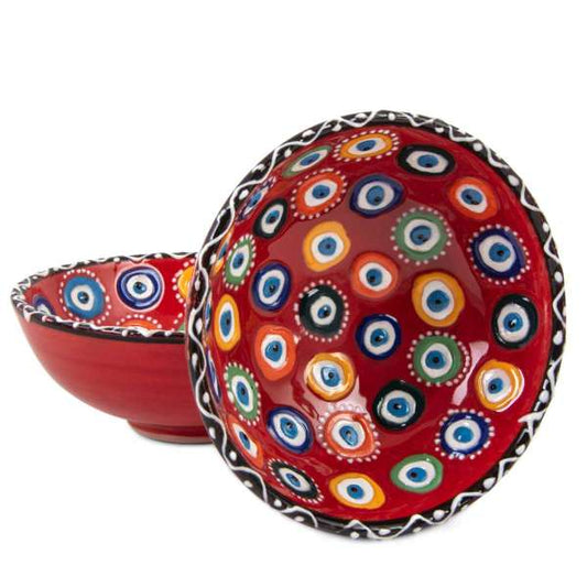 10 cm Evil Eye Patterned Bowl Red