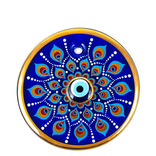 No. 6 Double Stone Fire Pattern Evil Eye Bead