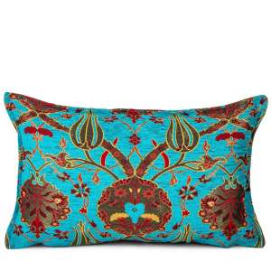 30x50 Cushion Tulip Pattern Turquoise