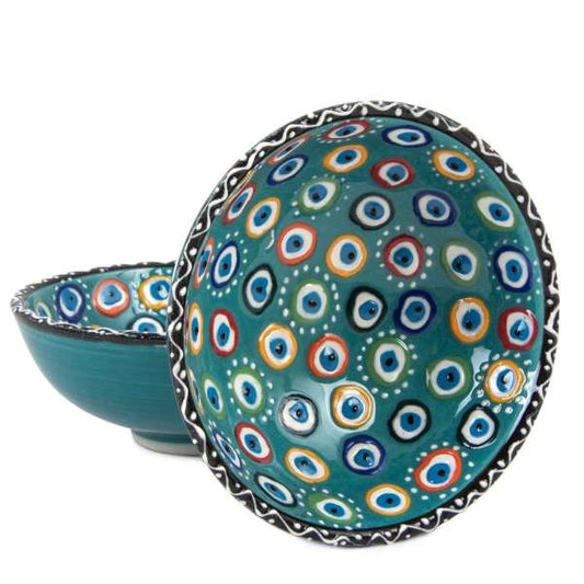 10 cm Evil Eye Patterned Bowl Water Green