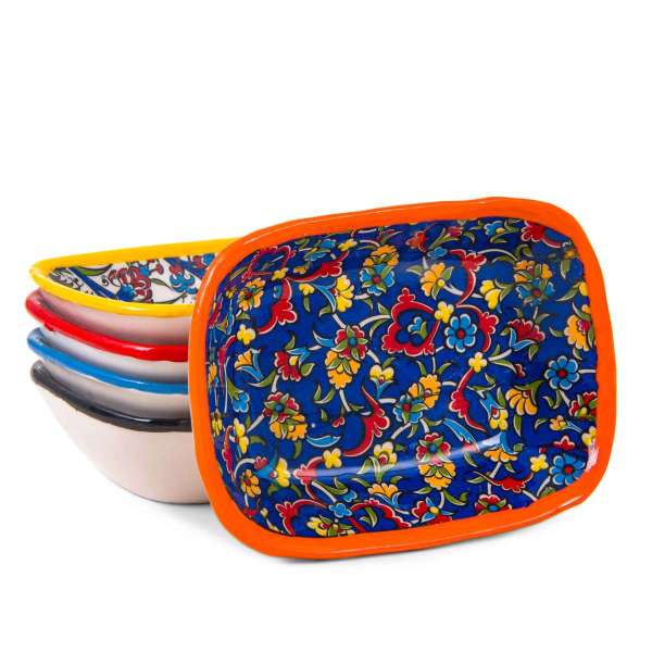 Tile Patterned Square Bowl Mixed