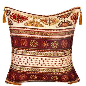 45x45 Cushion Claret Red-Cream