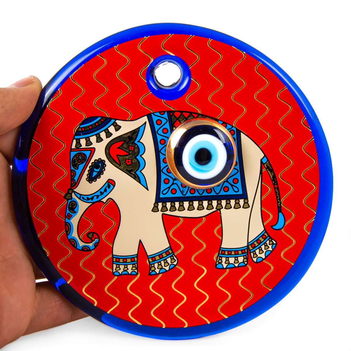 Elephant Patterned Evil Eye Bead No. 6