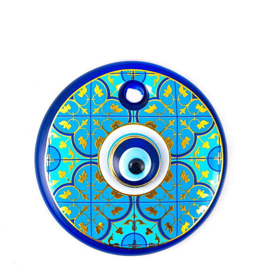 Double Evil Eye Turkish Tile Patterned No 4