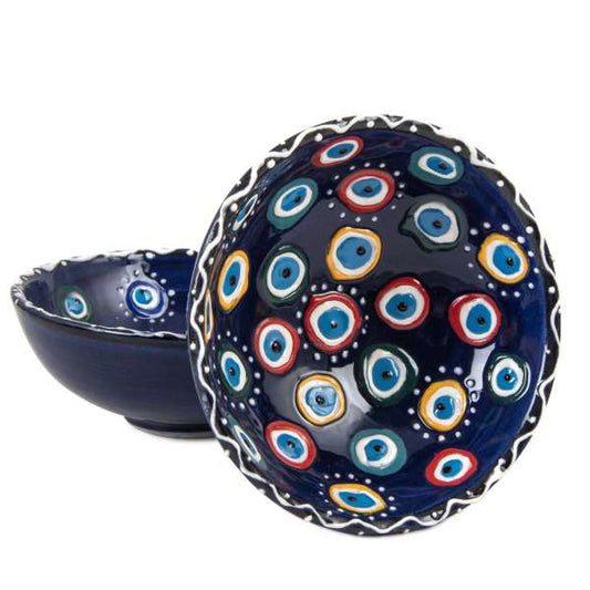 10 cm Evil Eye Patterned Bowl Navy Blue