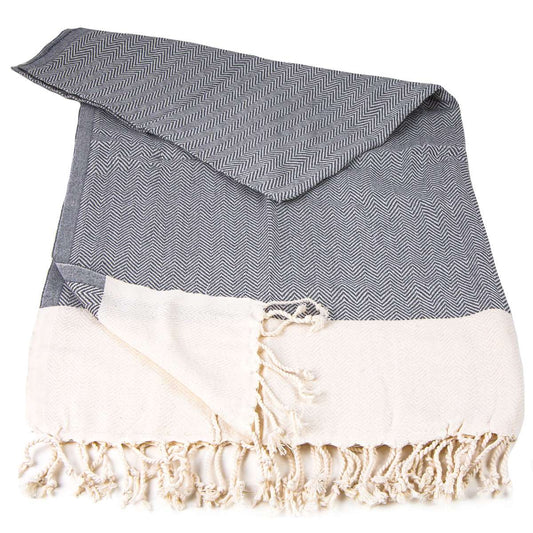 Herringbone Peshtemal Gray