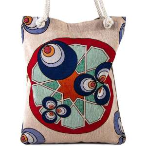 Tapestry Evil Eye Patterned Saddle Bag