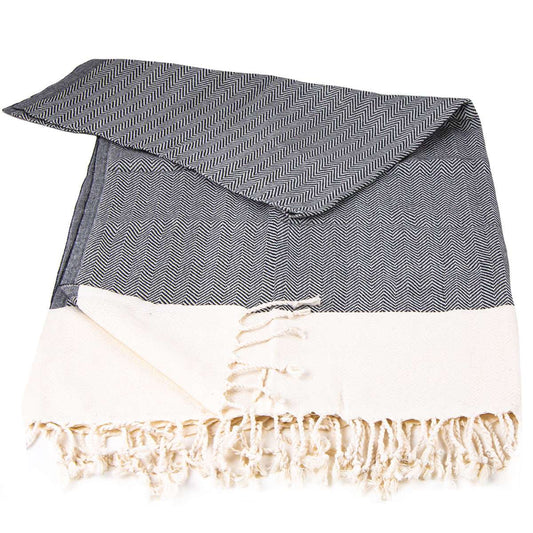 Herringbone Peshtemal Black