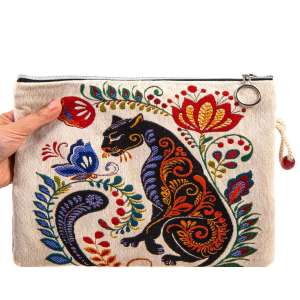 Tapestry Bag with Cat Pattern