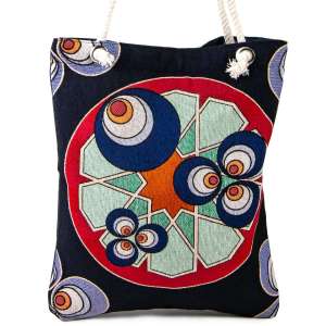 Tapestry Evil Eye Patterned Saddle Bag