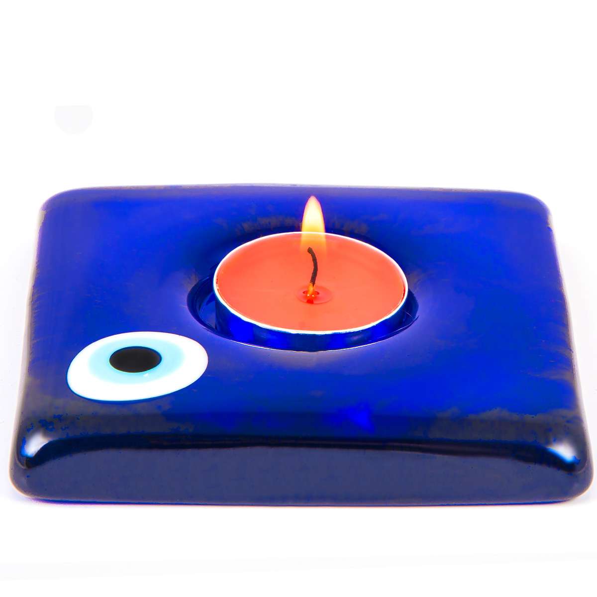 Glassy Evil Eye Candle Holder