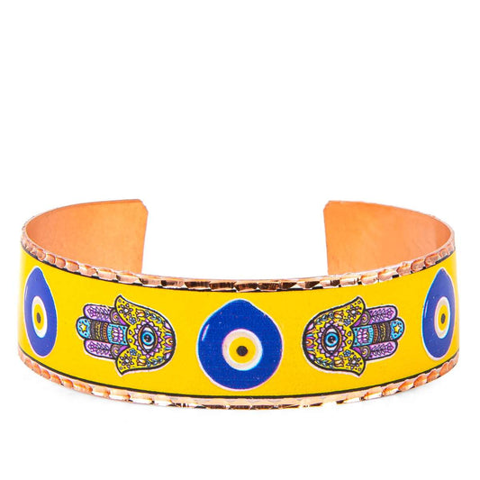 Copper Bracelet with Fatima Hand Pattern