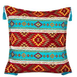 45x45 Cushion Red-Turquoise