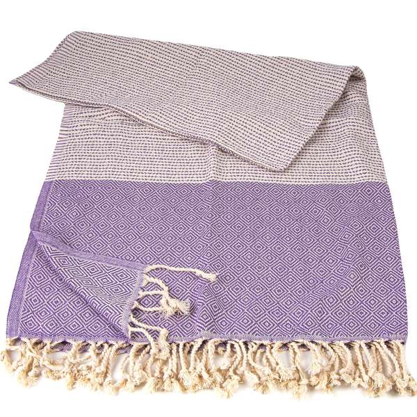 Striped Diamond Peshtemal Purple