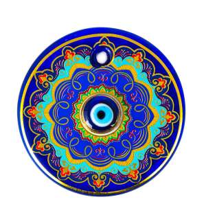 No. 6 Gilded Tile Patterned Evil Eye Bead