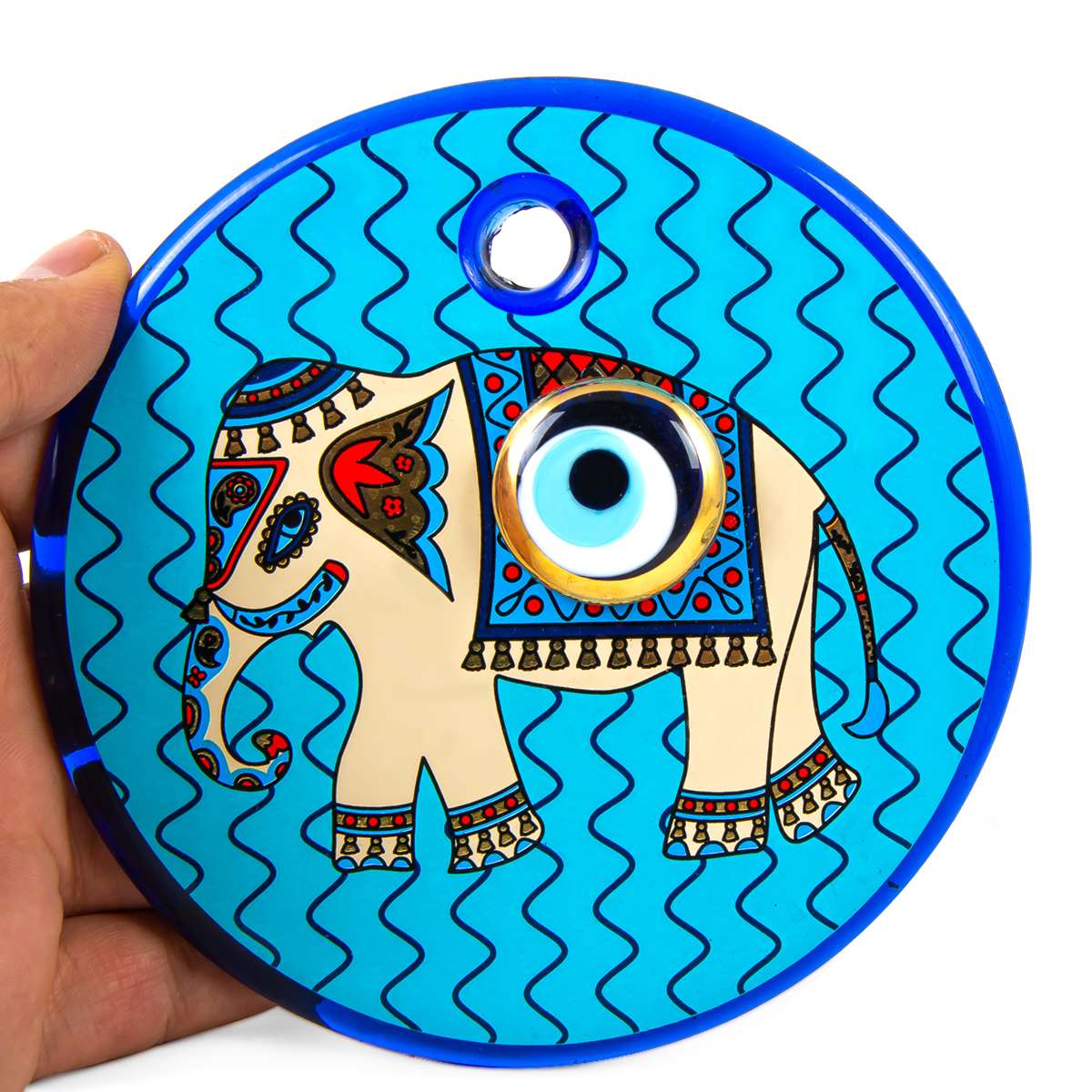 Elephant Patterned Evil Eye Bead No. 6